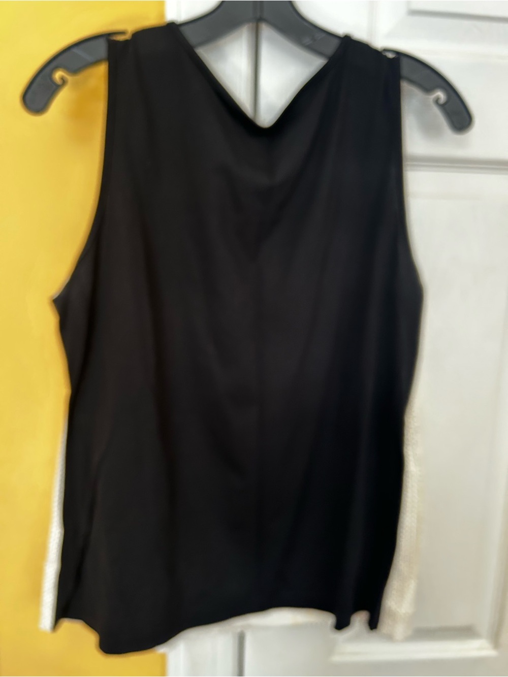 Tiana B. Black V-Back Tank with Side Accent